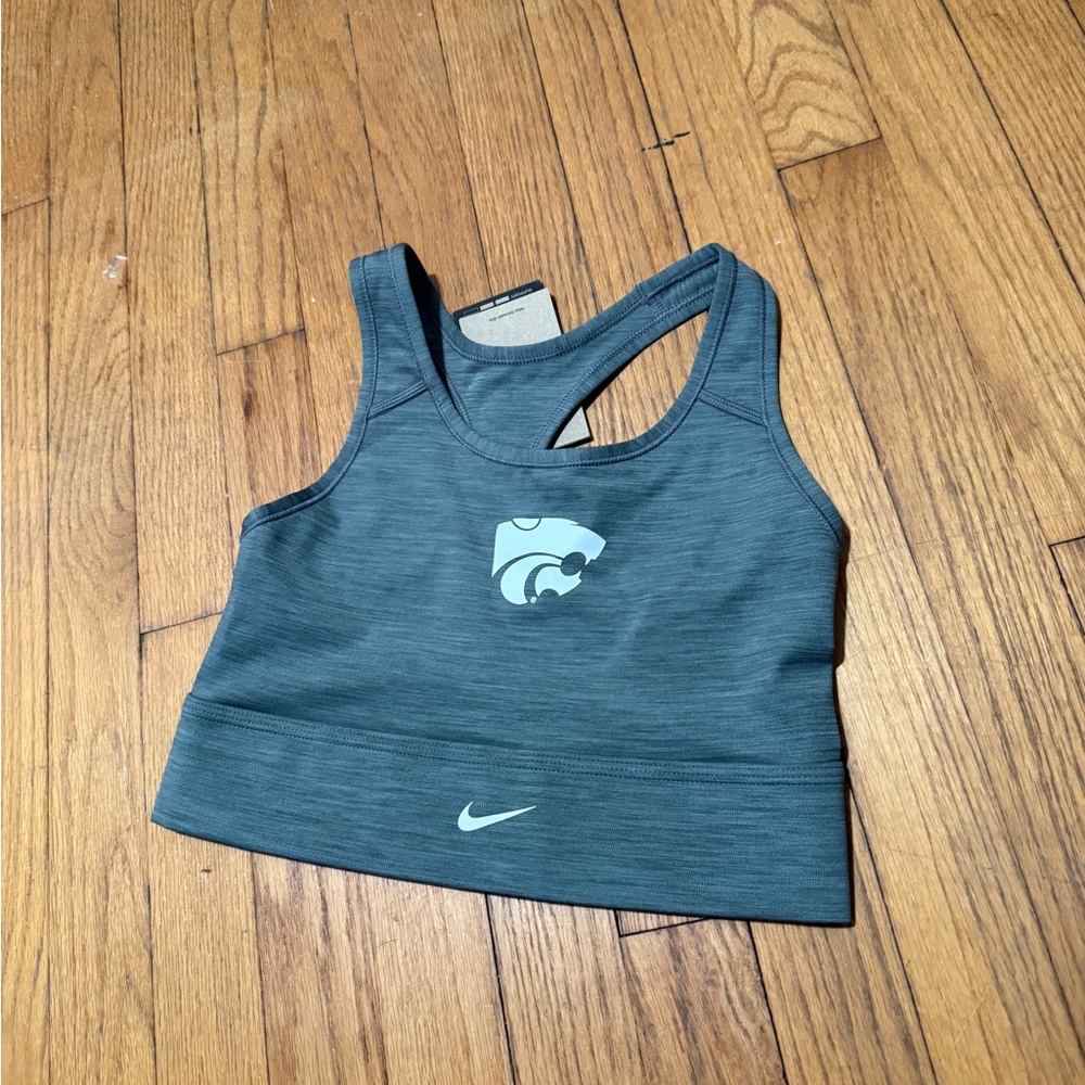 Nike Grey Racerback Sports Bra- Kansas state wildcats
